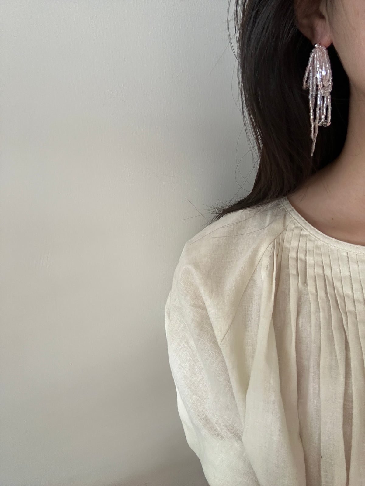 Transparent Bead Tassel Earrings - SH5121CH