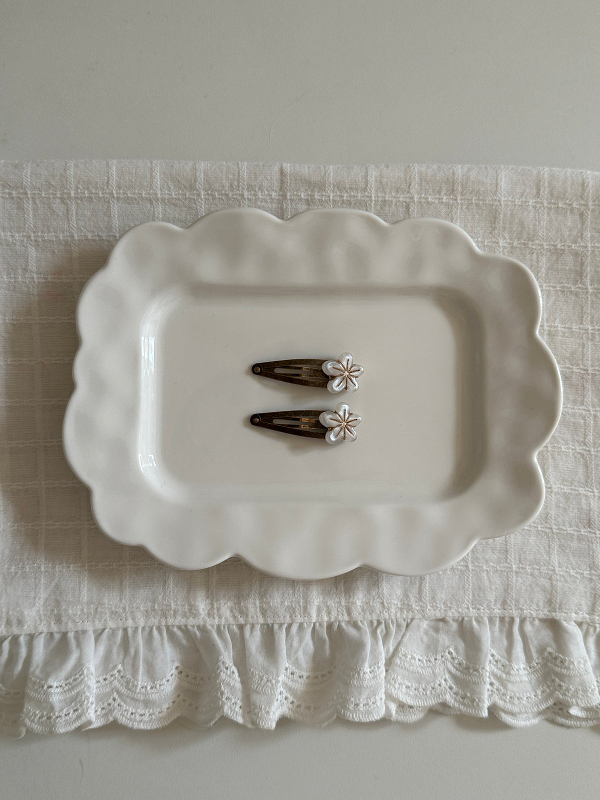 Silver Flower Hair Clips - SH5111YH