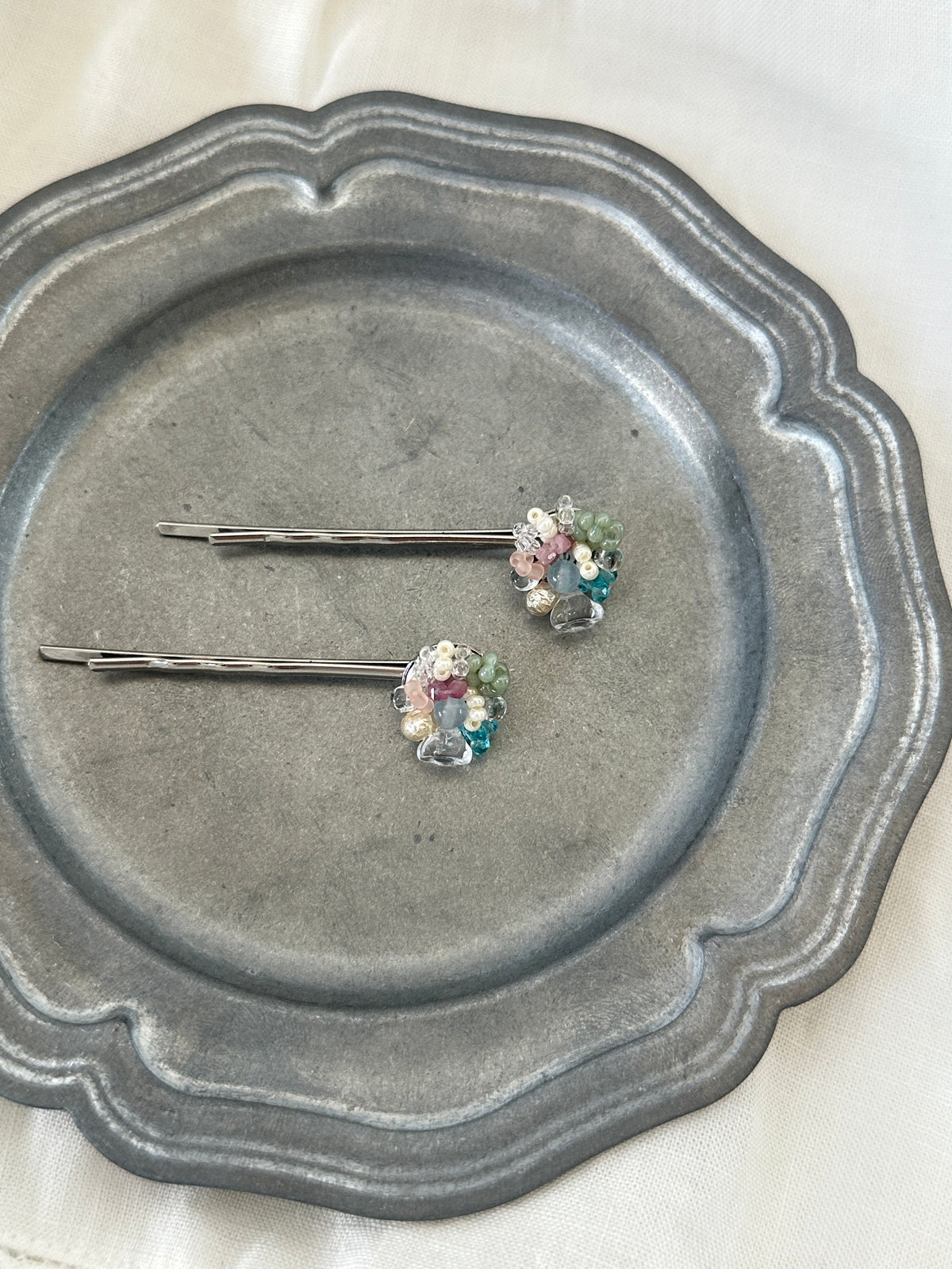 Colorful Beaded Flower Hair Clip - SH5125WY