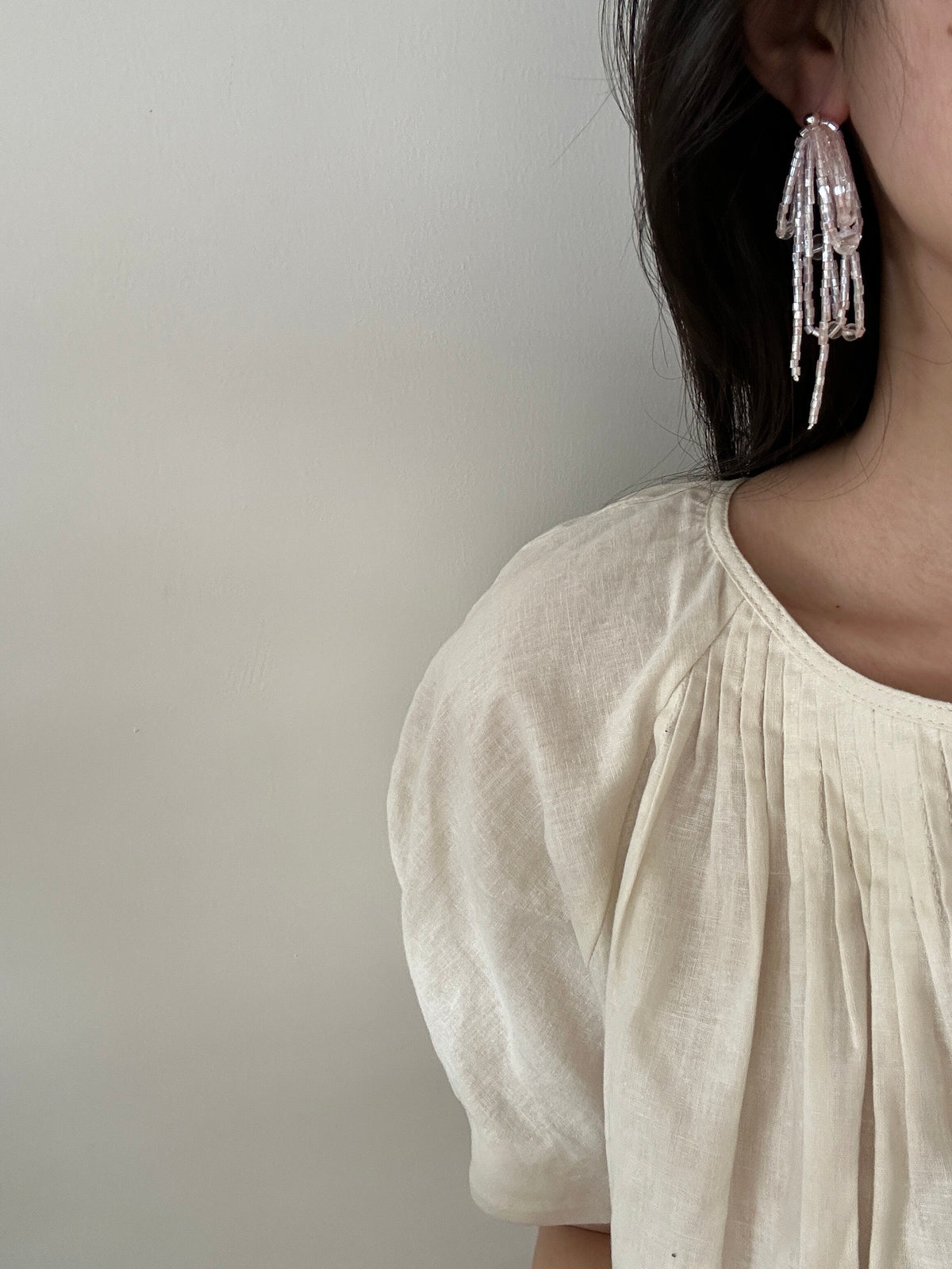 Transparent Bead Tassel Earrings - SH5121CH