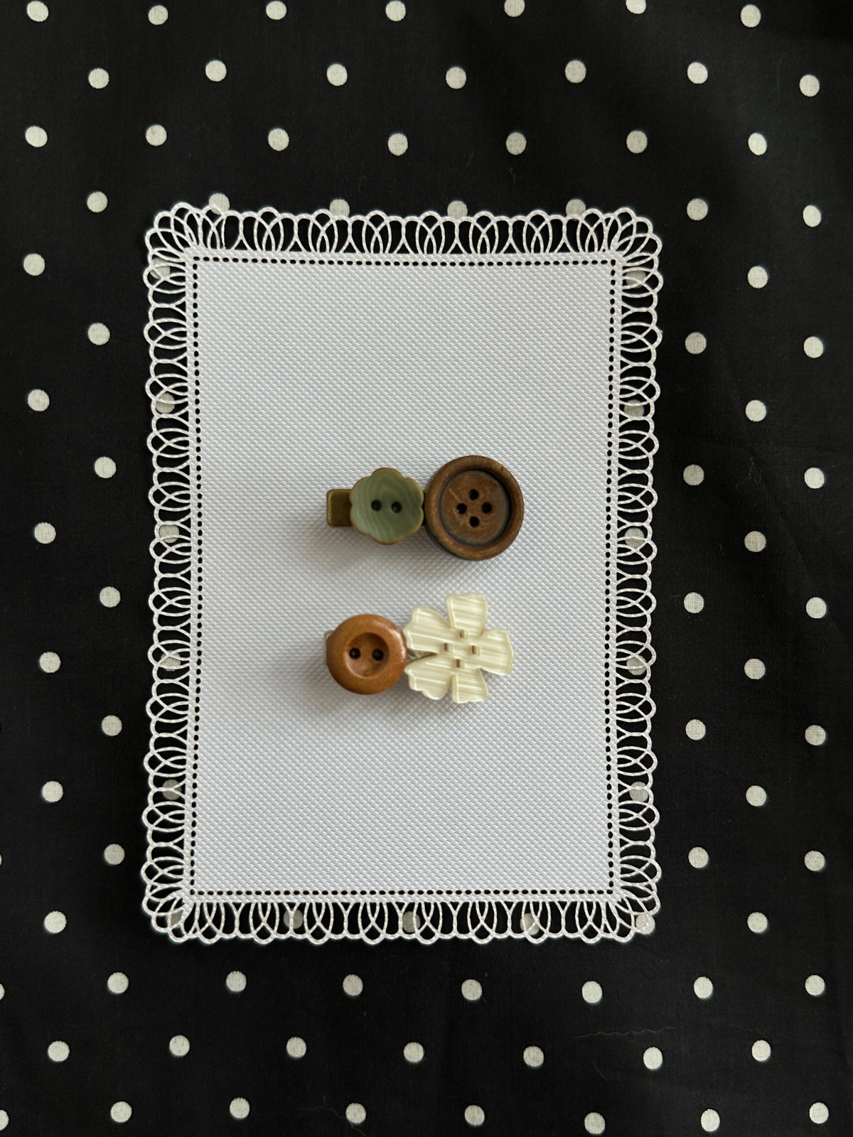 Vintage Button Flower Hair Clips - SH5103ZV