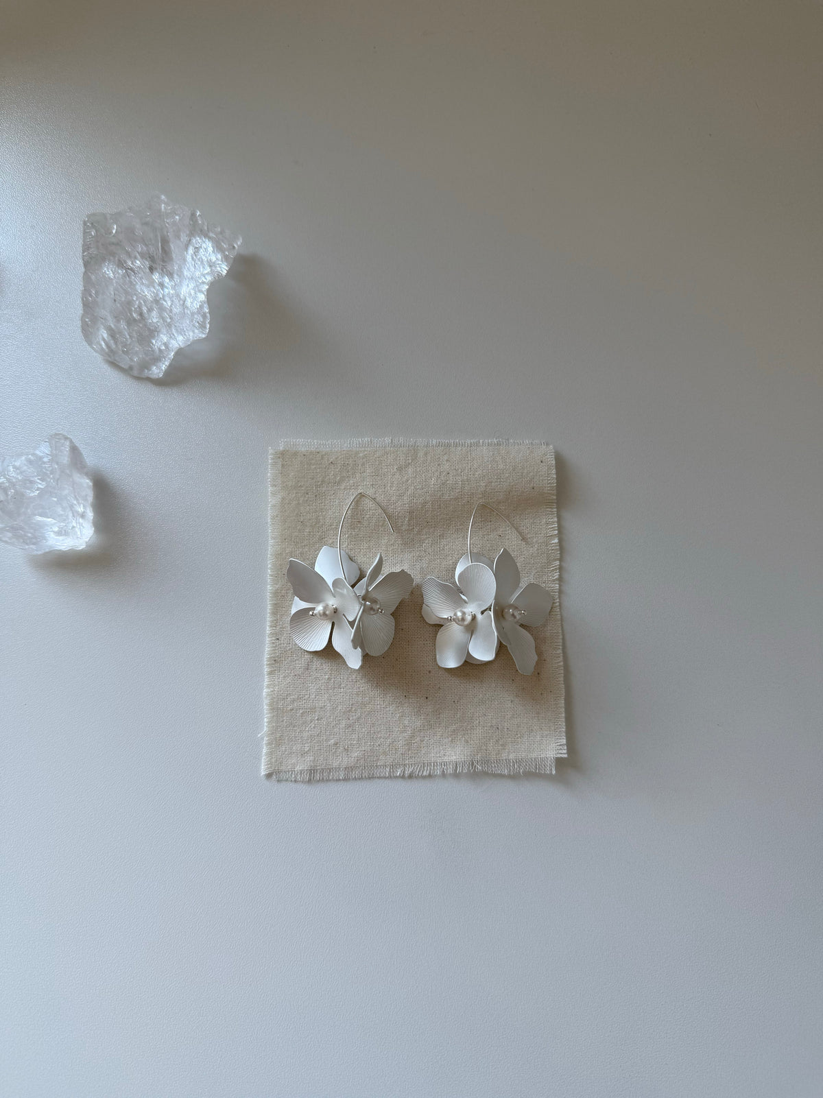 Silver Hydrangea Earrings - SH5117AG