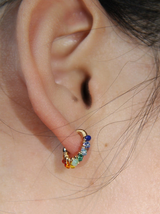 Cute Rainbow Hoop Earrings