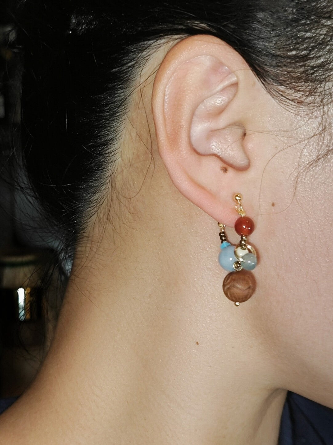 Colorful Beaded Cluster Earrings