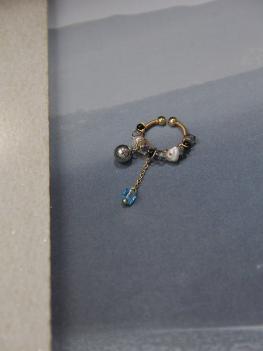 Pearl Glass Beaded Ear Cuff