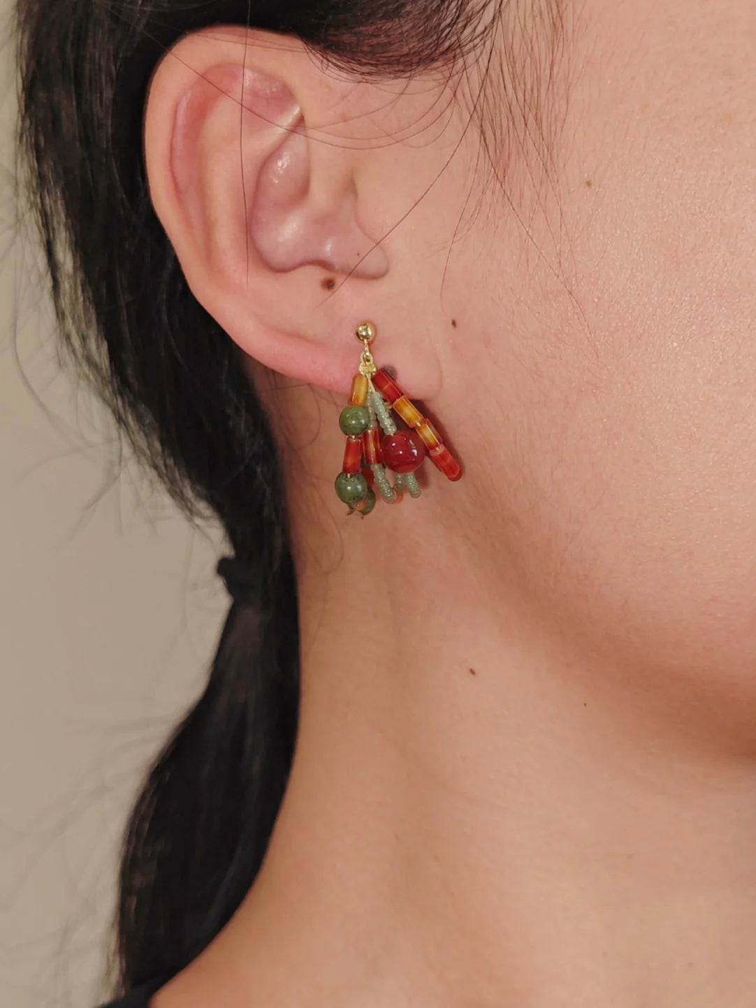 Spice Garden Beaded Hoop Earrings