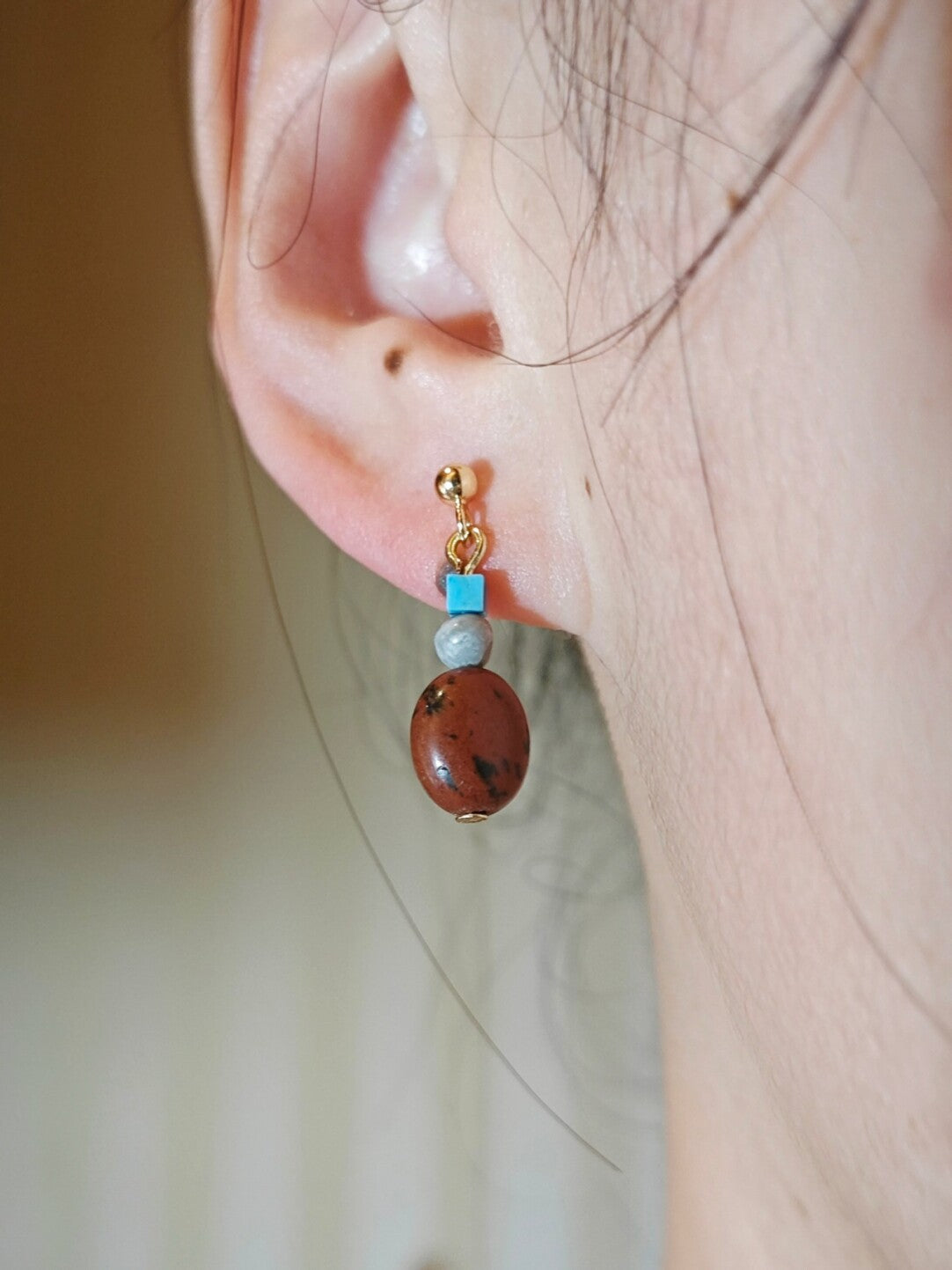 Heritage Red & Turquoise Drop Earrings