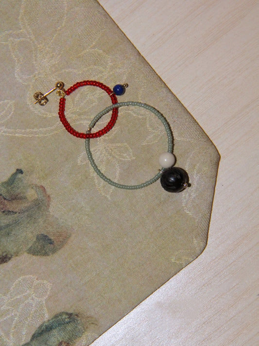 Oriental Grace Sandalwood Hoop Earrings