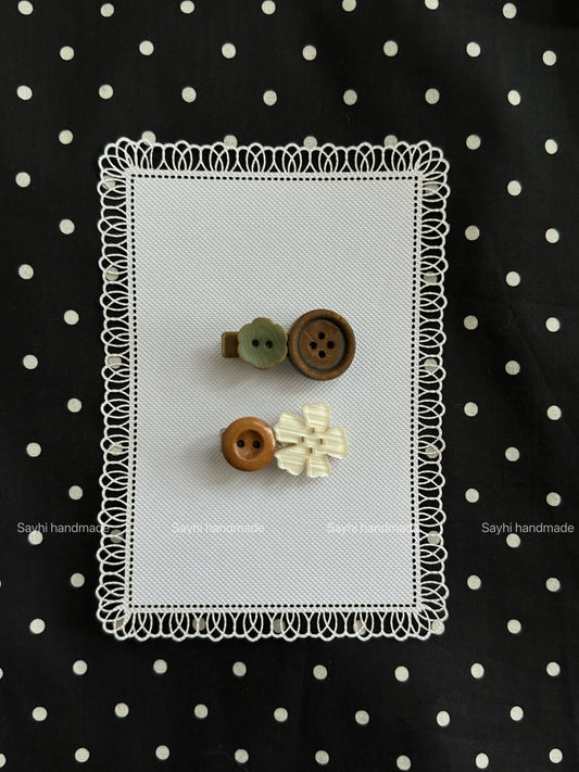 Vintage Button Flower Hair Clips - SH5103ZV