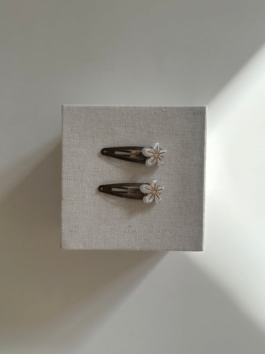 Silver Flower Hair Clips - SH5111YH
