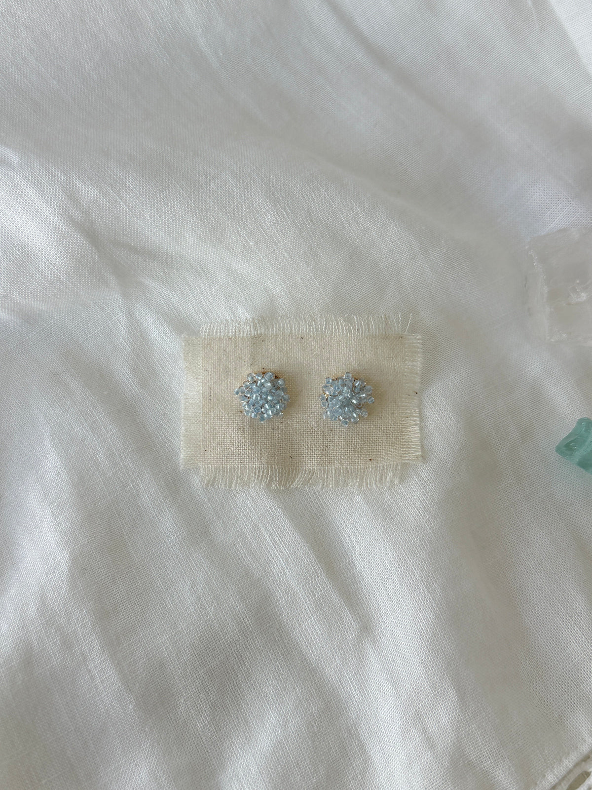Sheer Blue Beaded Earrings - SH5130WW