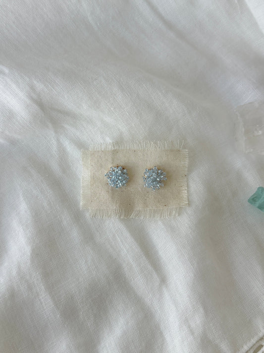 Sheer Blue Beaded Earrings - SH5130WW