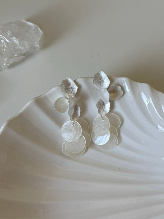 Mother-of-Pearl Flower Earrings - SH5101XU