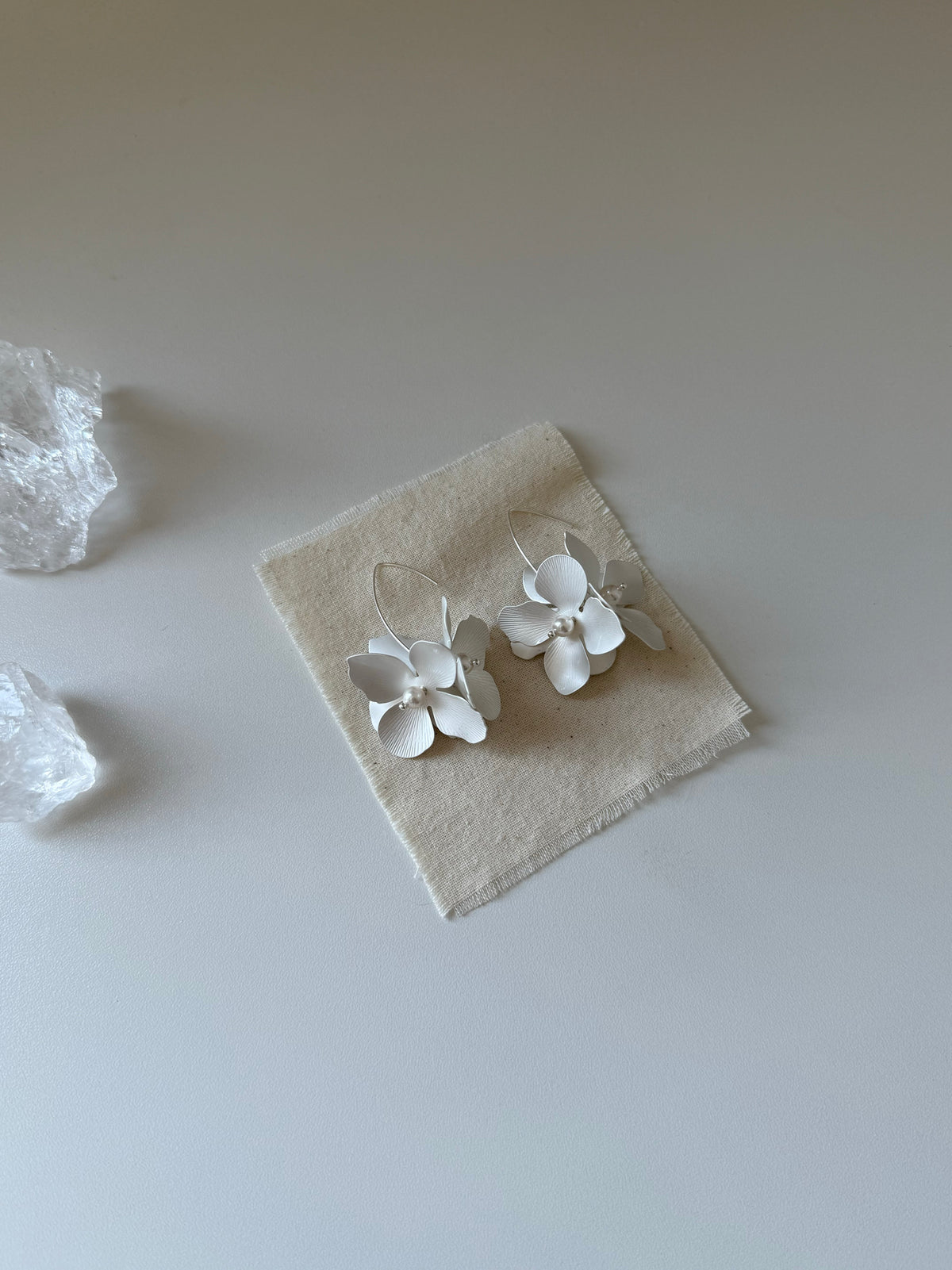 Silver Hydrangea Earrings - SH5117AG