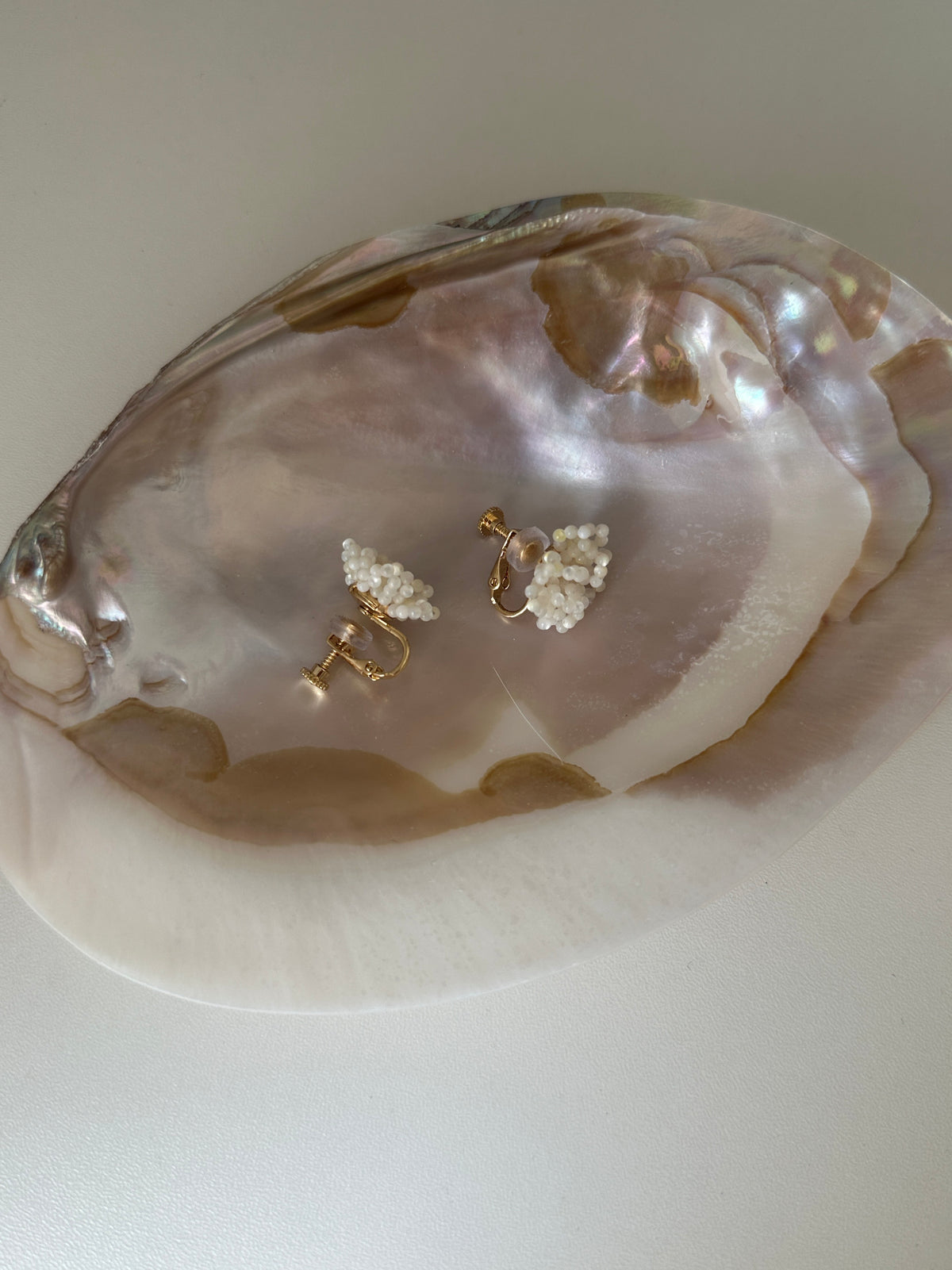 Mother-of-Pearl Flower Earrings - SH5102VR