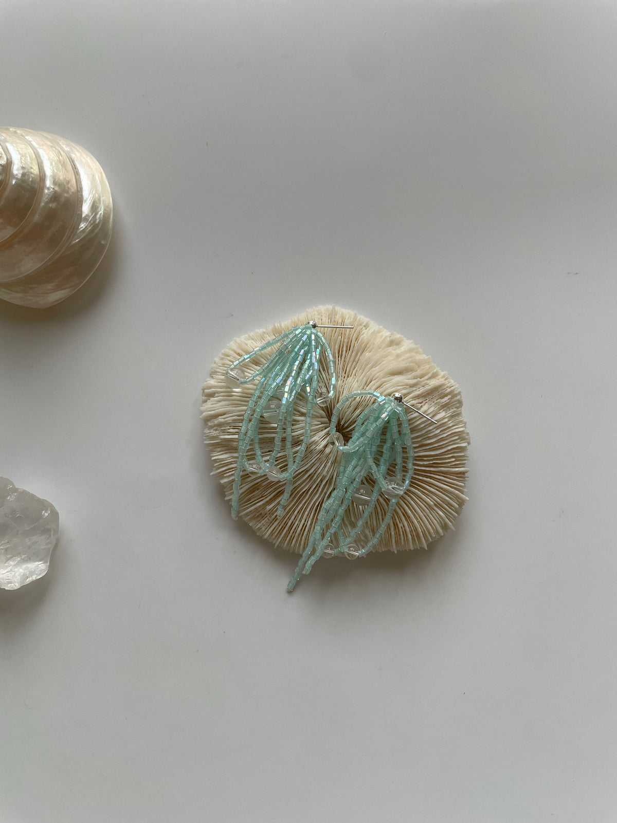 Transparent Bead Tassel Earrings - SH5121CH