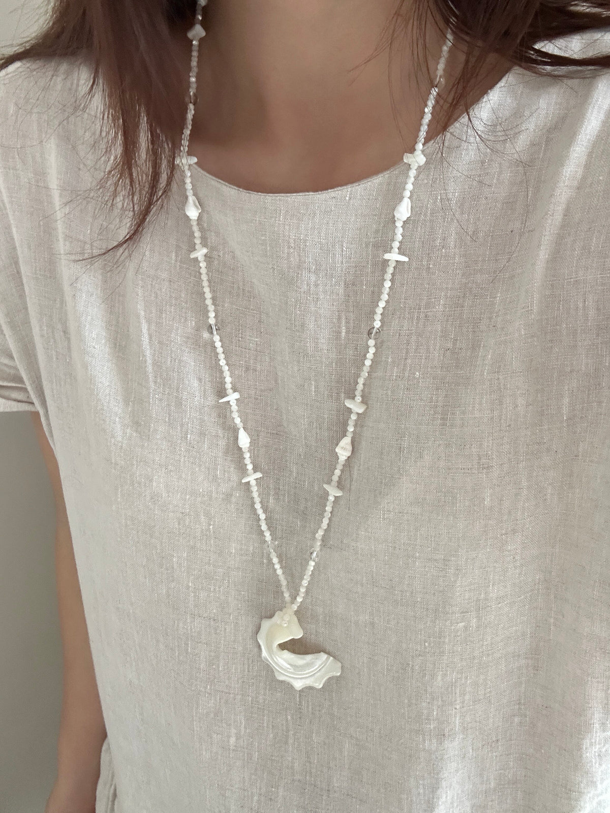 Shell Pendant Long Necklace - SH5119EK