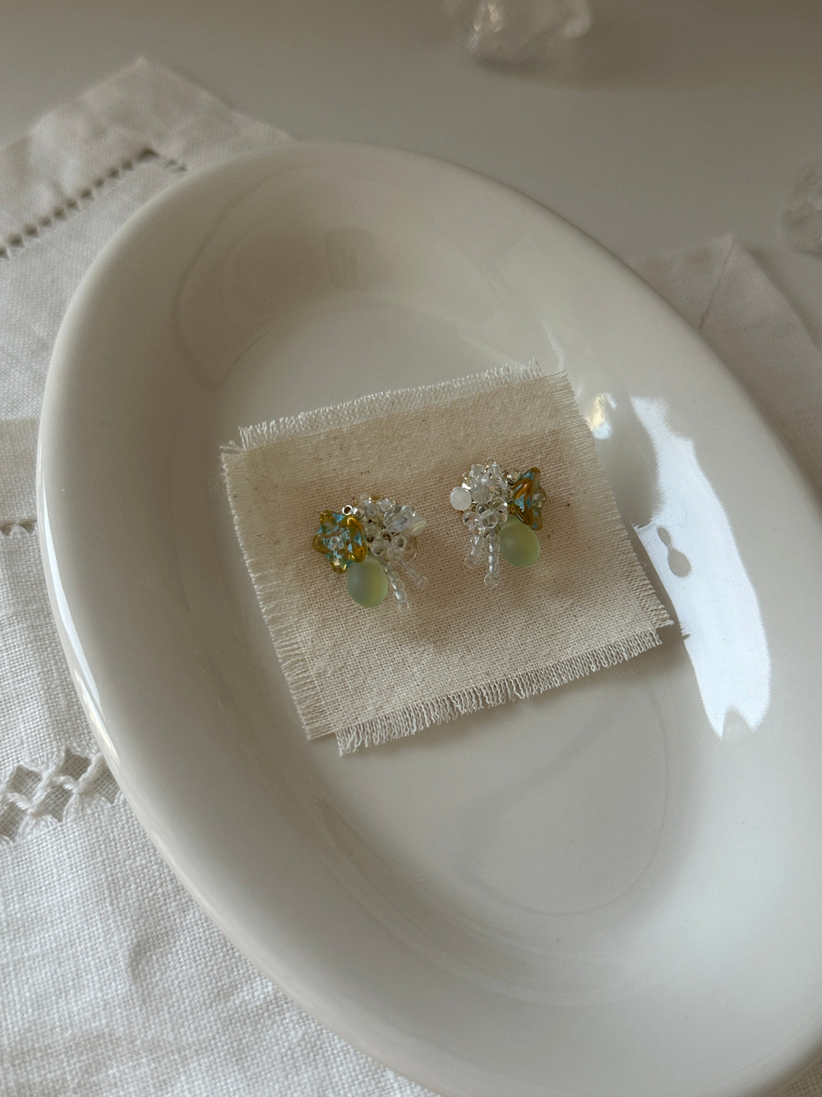 Green Beaded Earrings - SH5118BQ