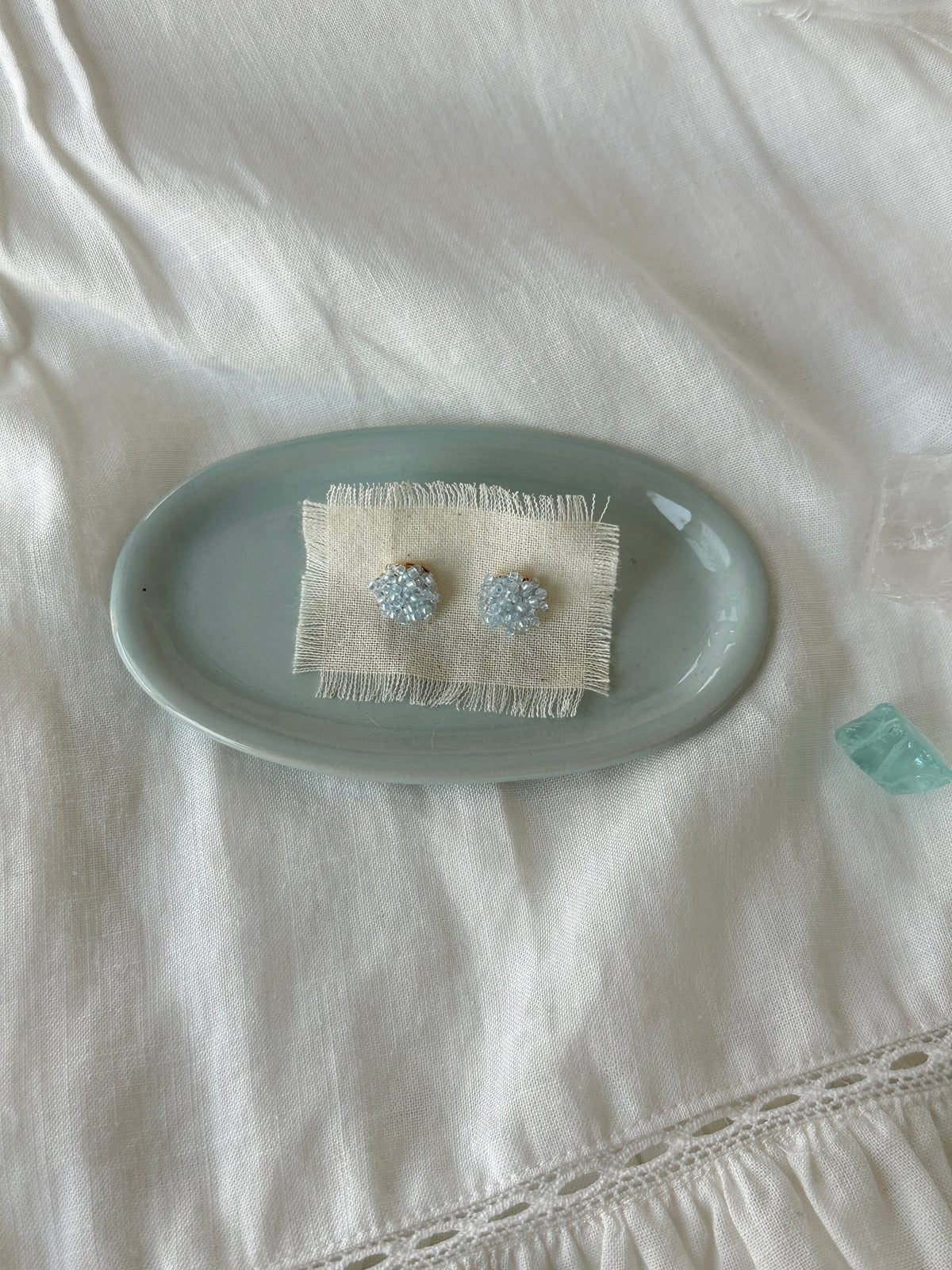 Sheer Blue Beaded Earrings - SH5130WW