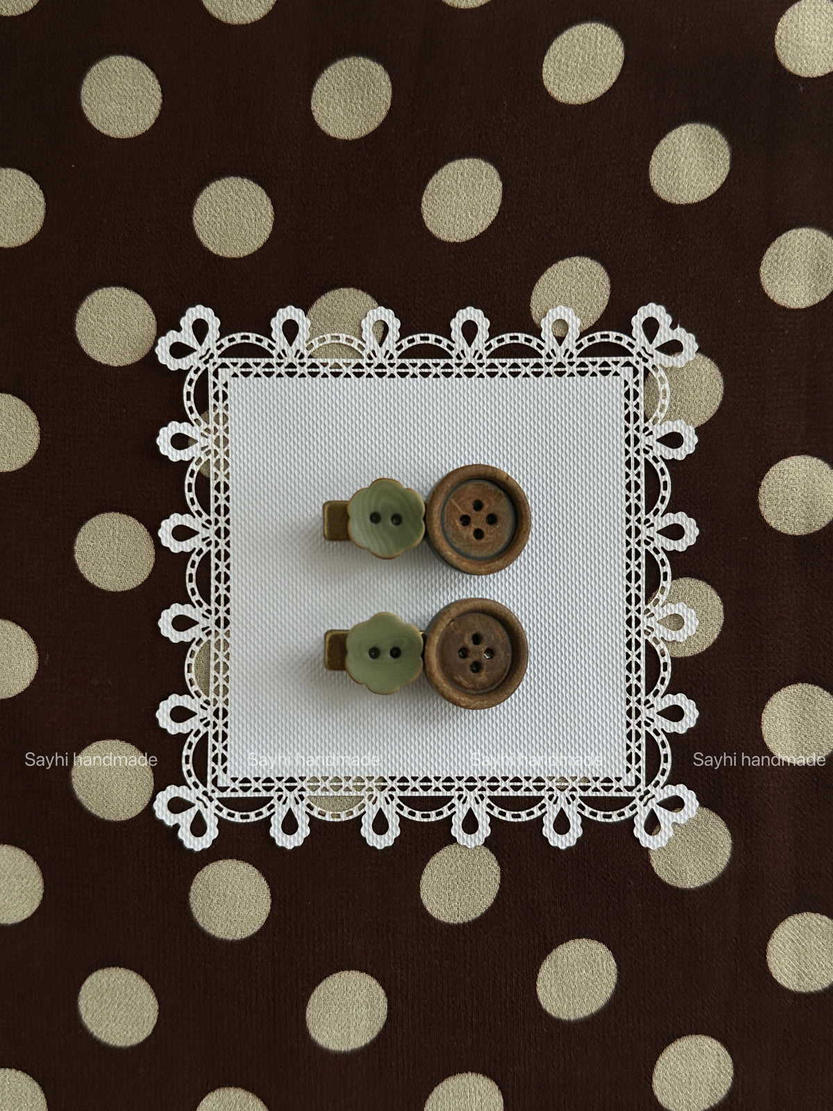 Vintage Button Flower Hair Clips - SH5103ZV