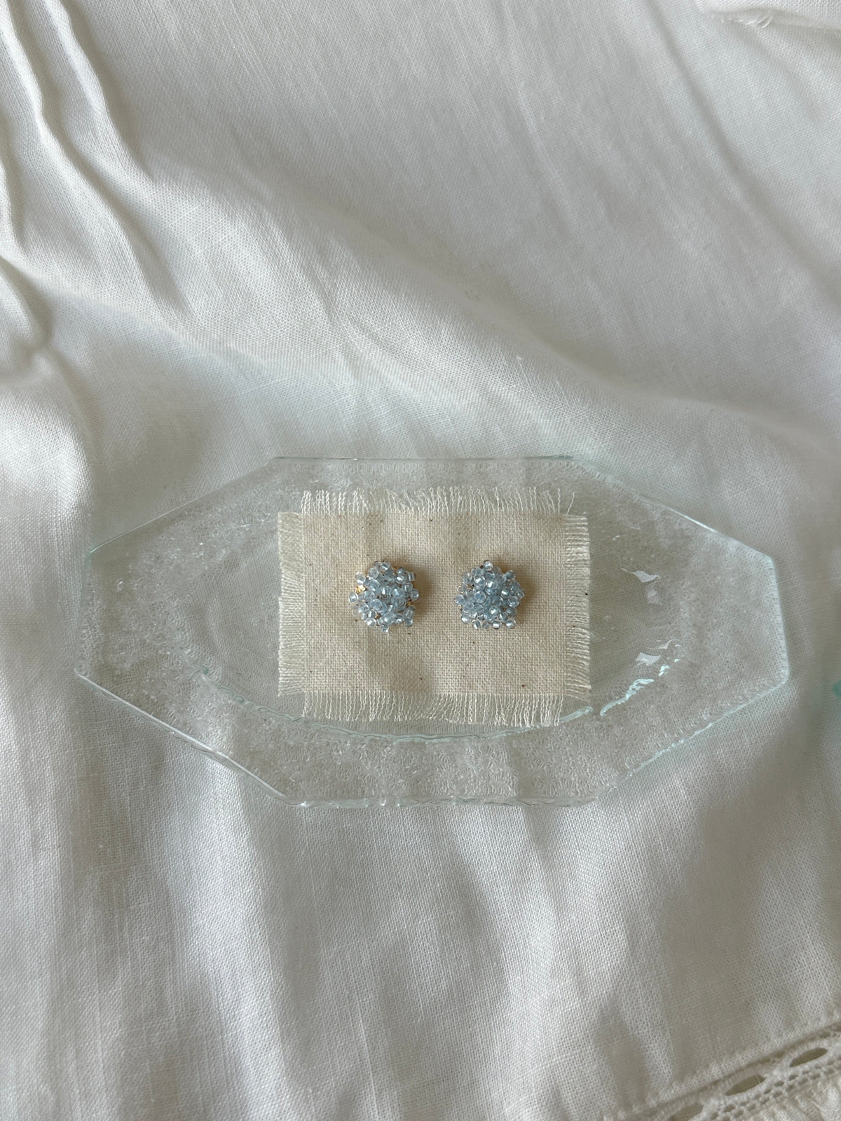 Sheer Blue Beaded Earrings - SH5130WW