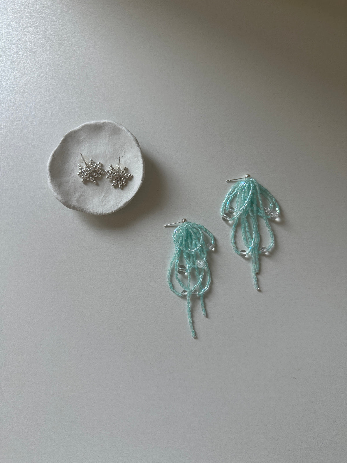 Transparent Bead Tassel Earrings - SH5121CH