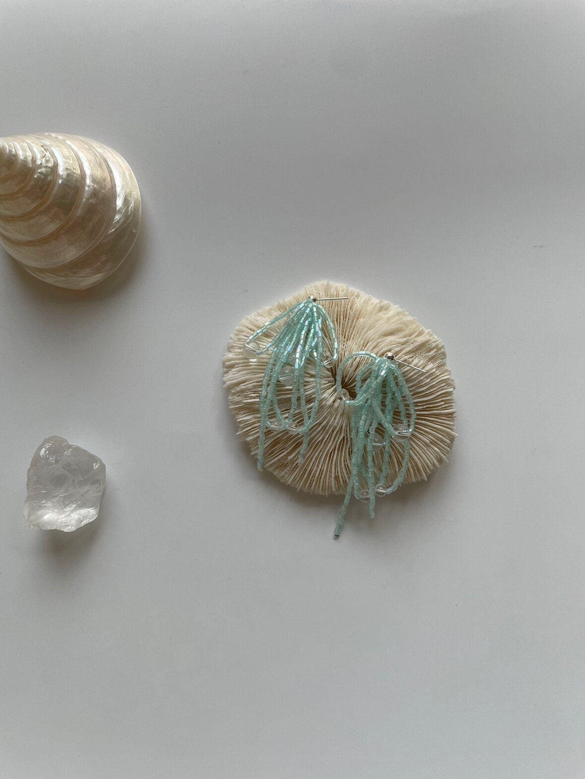 Transparent Bead Tassel Earrings - SH5121CH