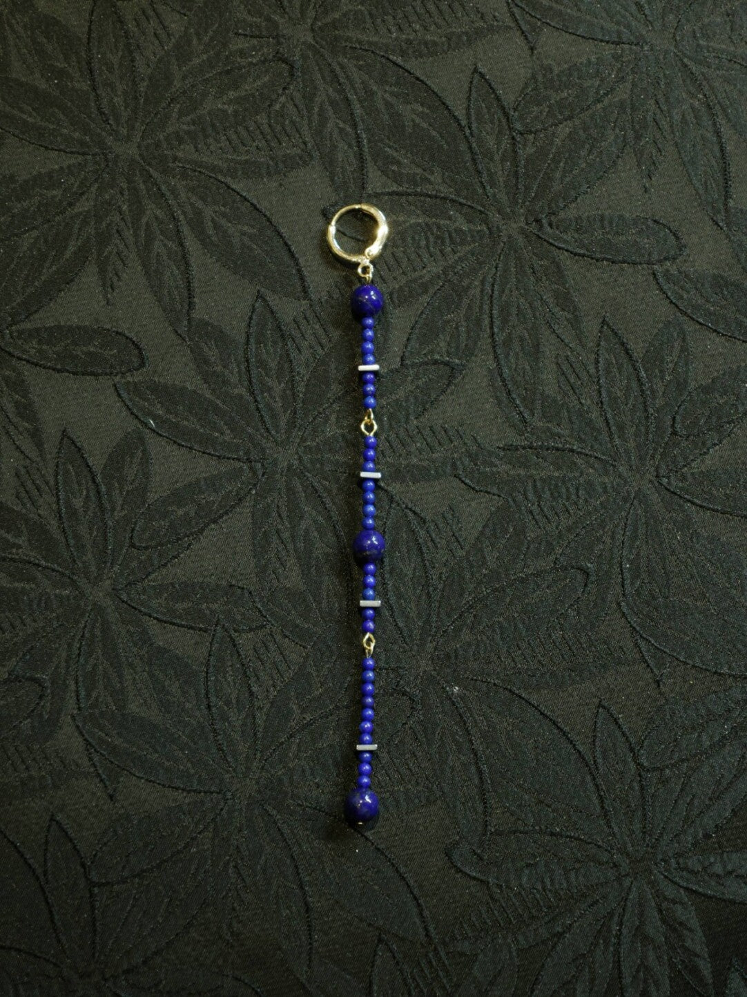 Handmade Lapis Lazuli Beaded Long Earrings