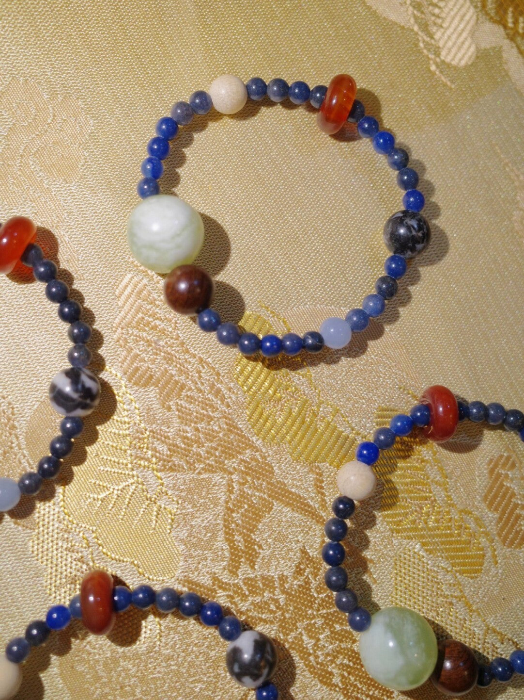 Natural Stone Sandalwood Beaded Colorful Bracelet