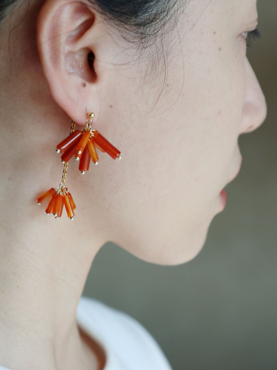 Red Firecrackers Beaded Earrings