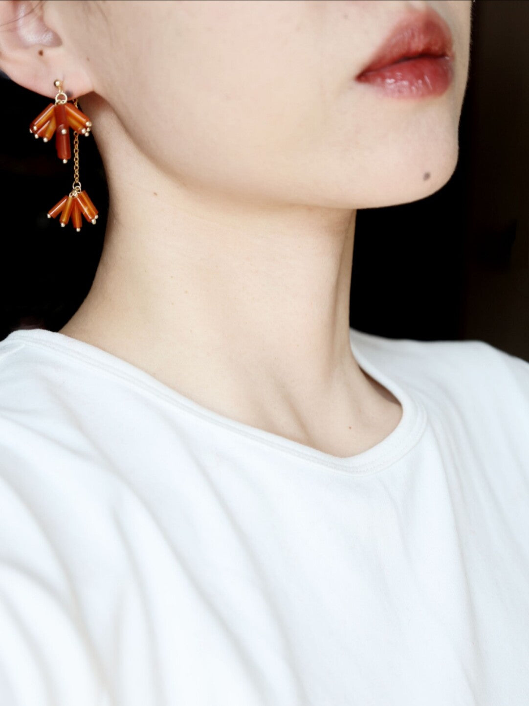 Red Firecrackers Beaded Earrings