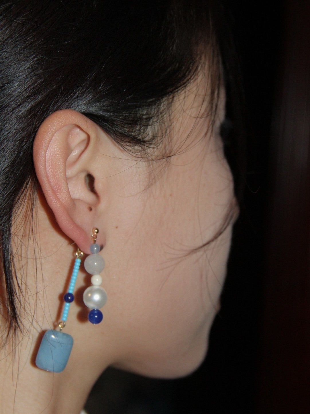 Blue River Natural Stones Beaded Earrings