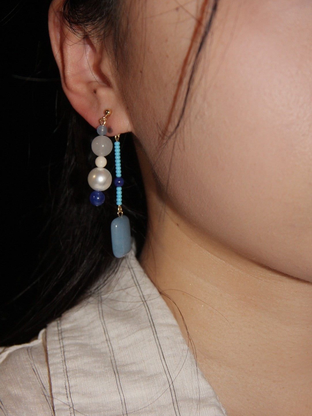 Blue River Natural Stones Beaded Earrings