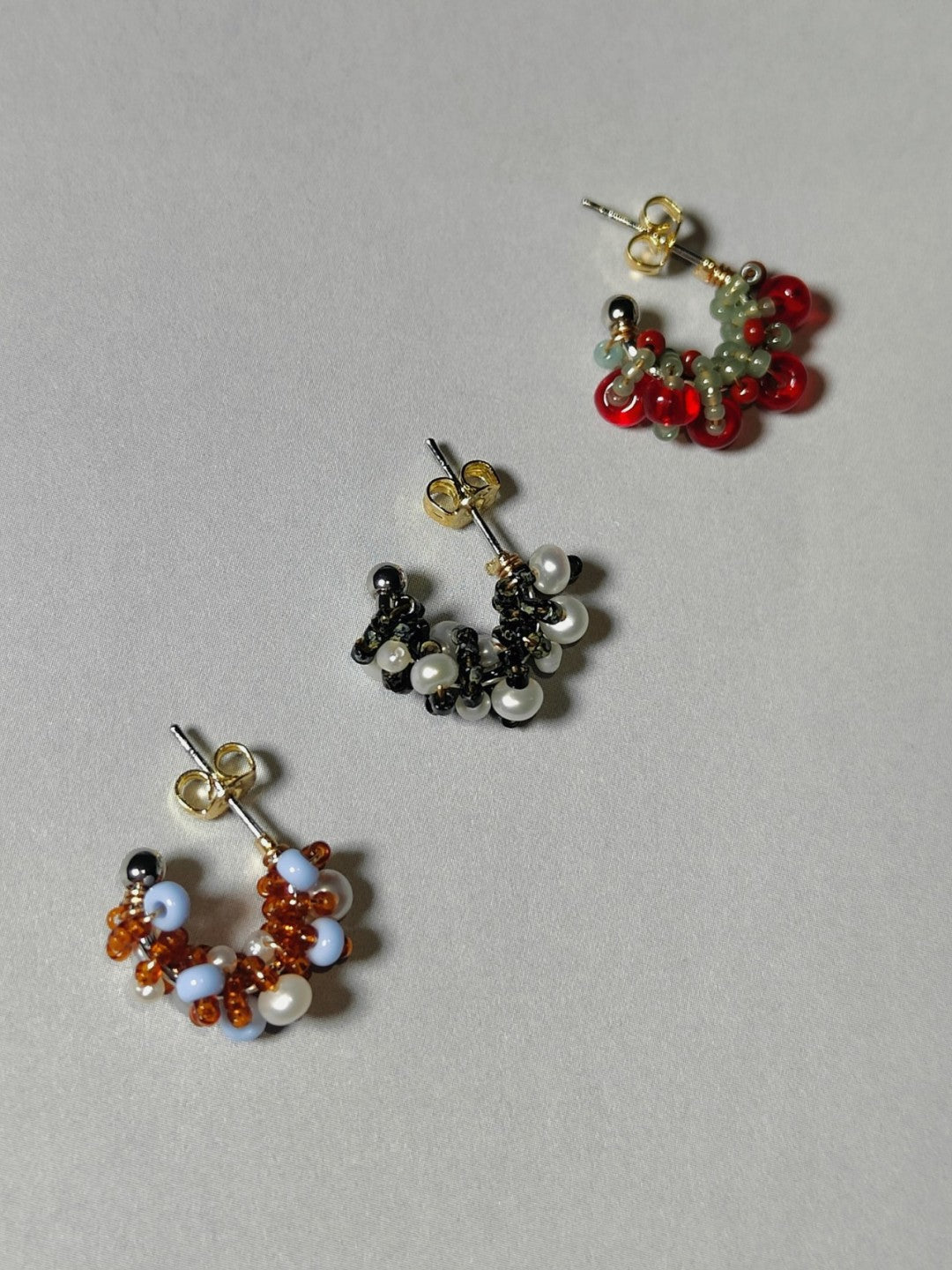 Colored Glaze Pearl Hoop Earrings