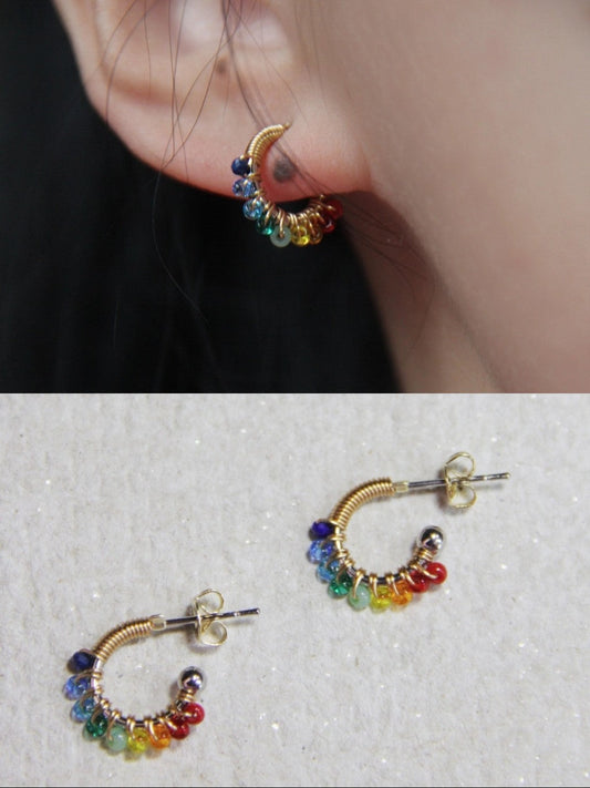 Cute Rainbow Hoop Earrings