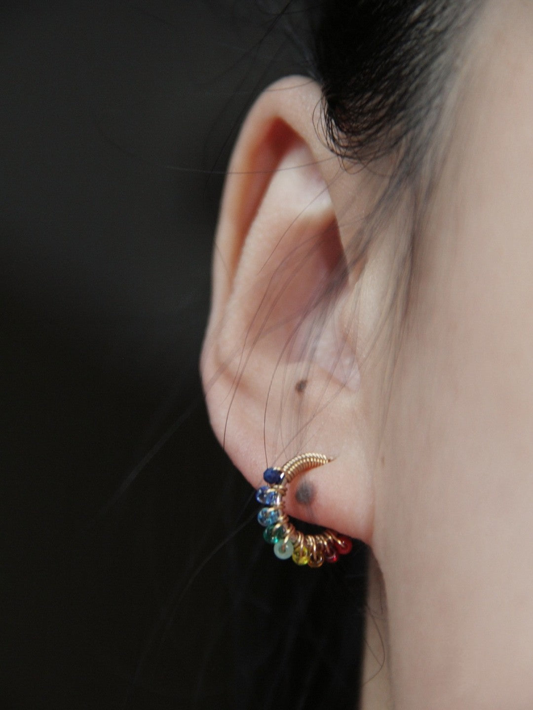 Cute Rainbow Hoop Earrings