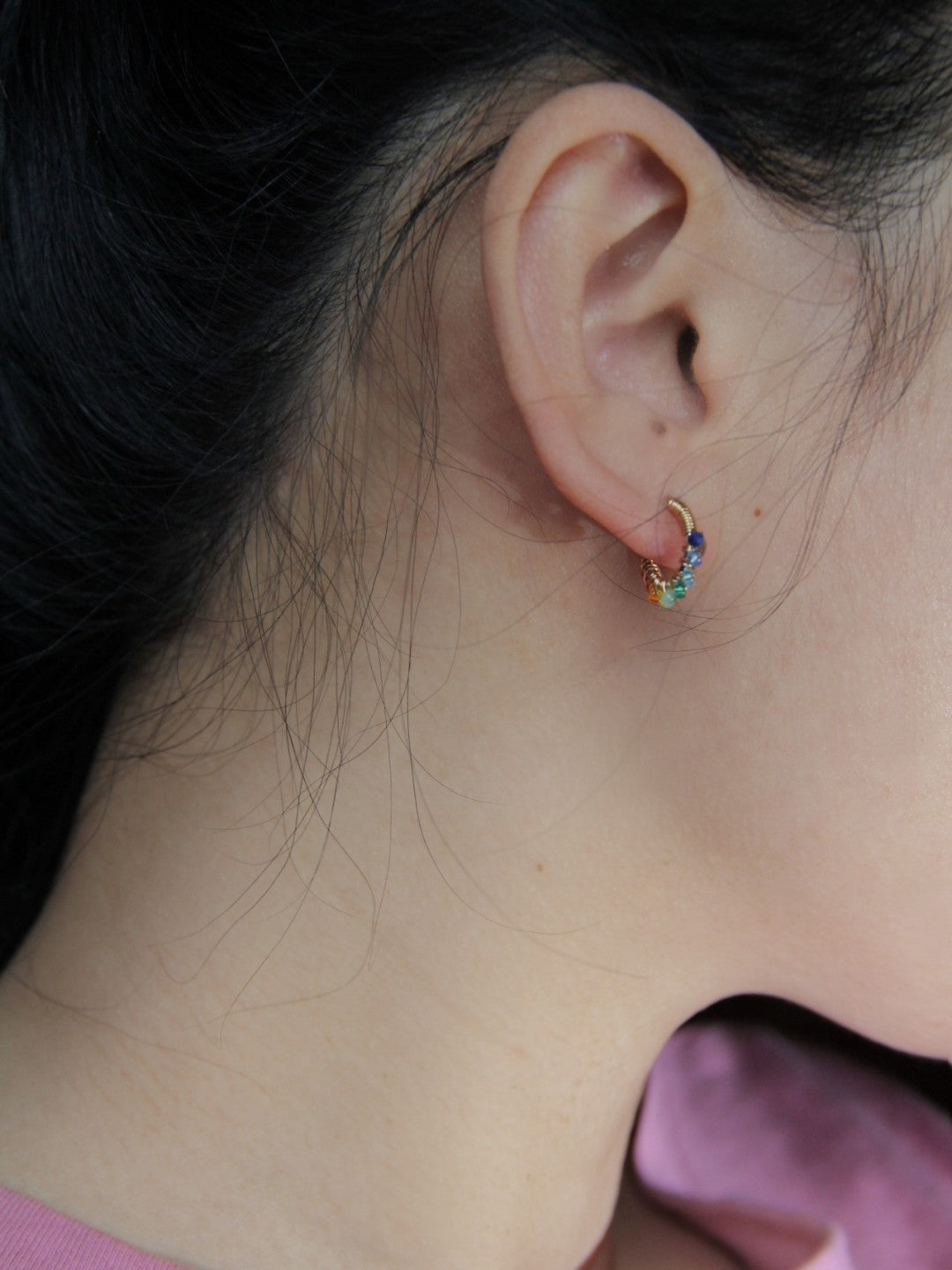 Cute Rainbow Hoop Earrings