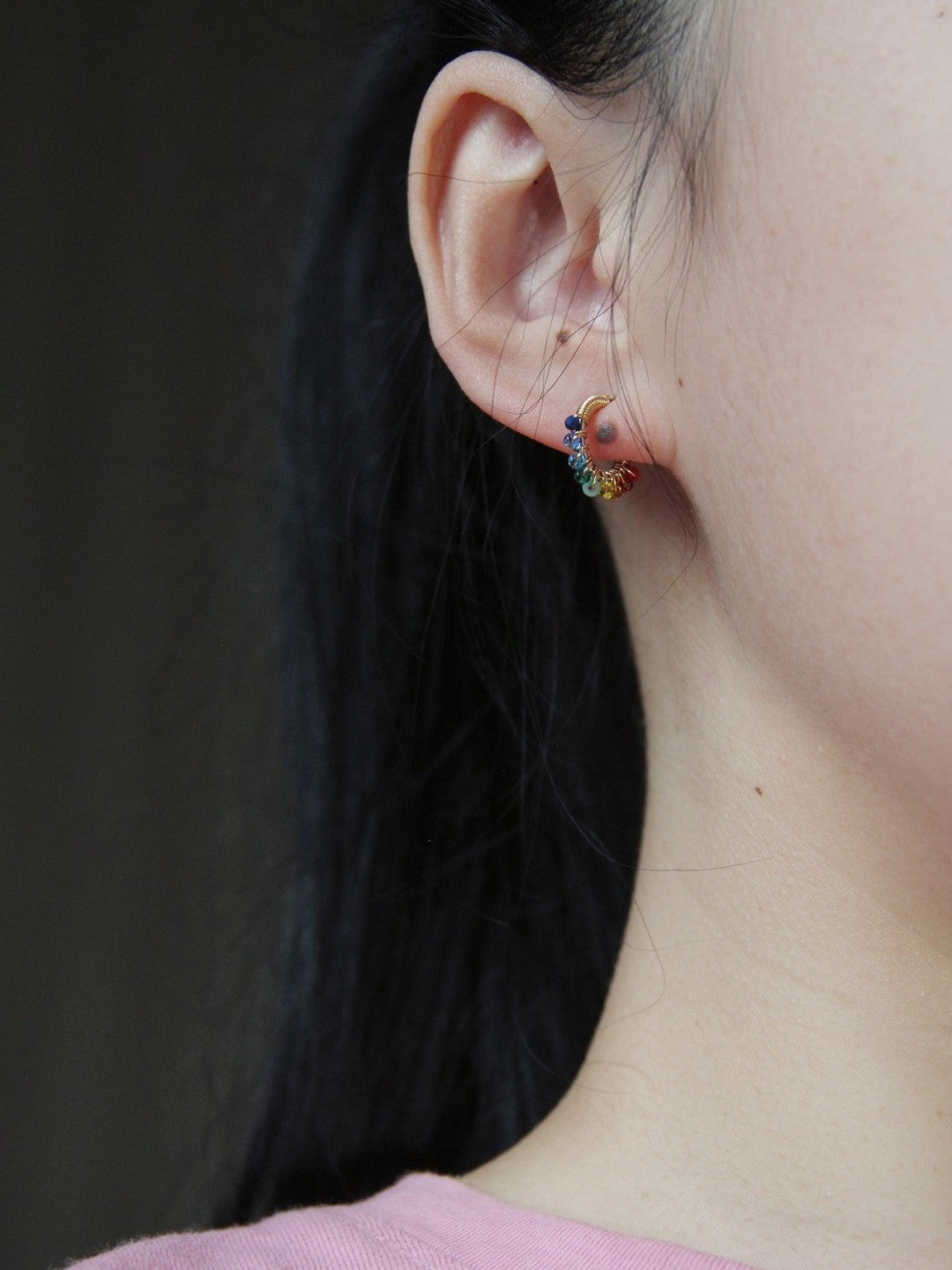 Cute Rainbow Hoop Earrings