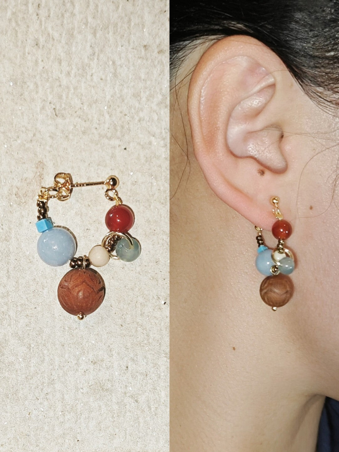 Colorful Beaded Cluster Earrings