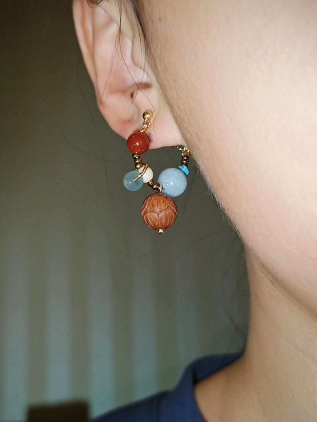Colorful Beaded Cluster Earrings