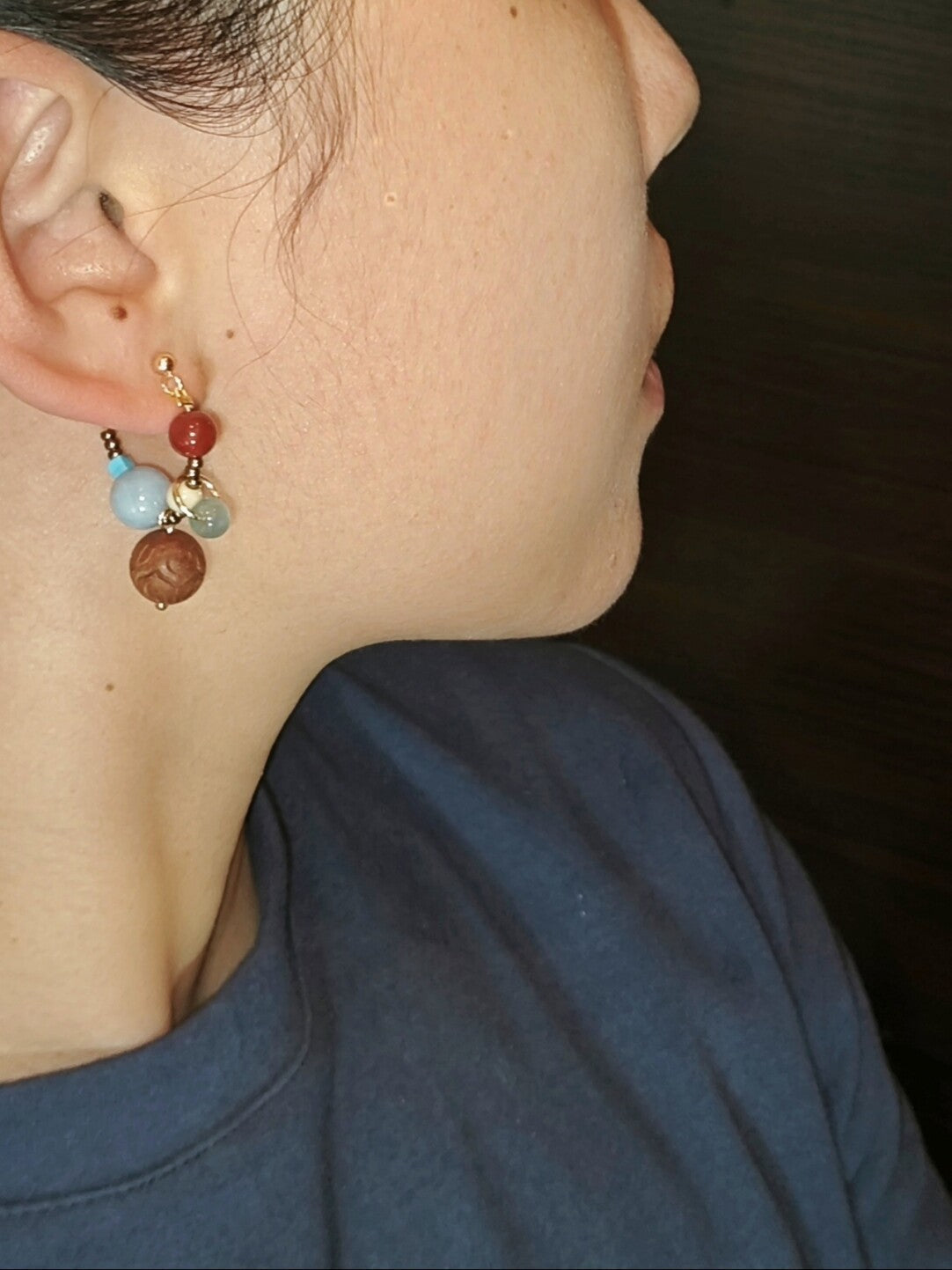 Colorful Beaded Cluster Earrings