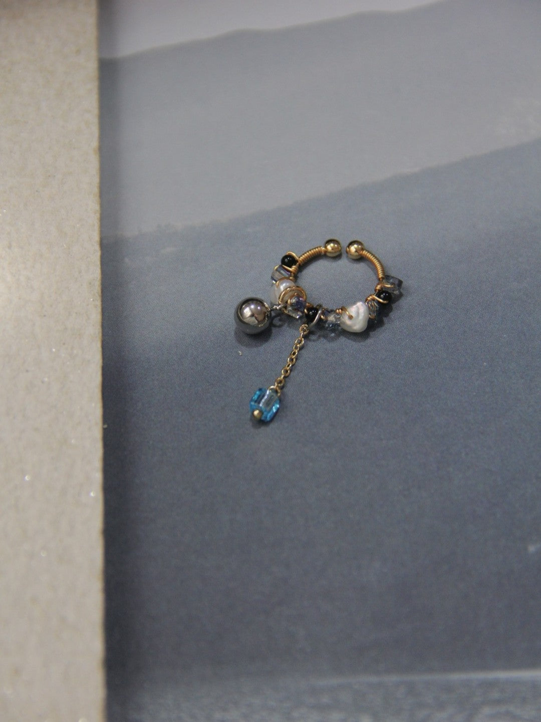 Pearl Glass Beaded Ear Cuff