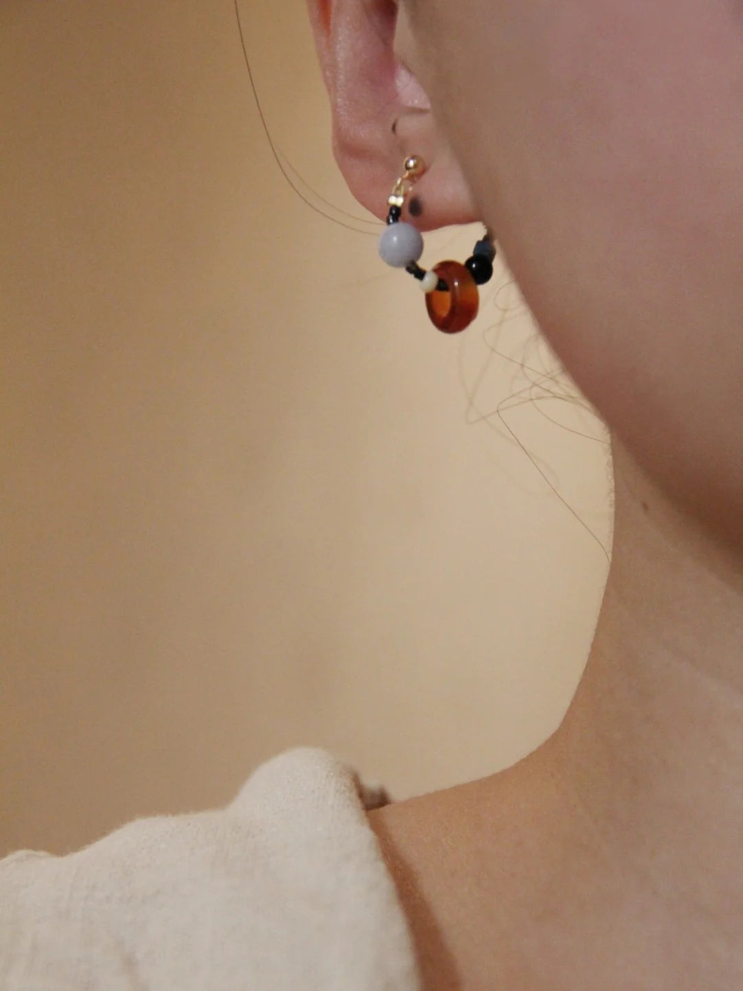 Natural Agate Zen Hoop Earrings