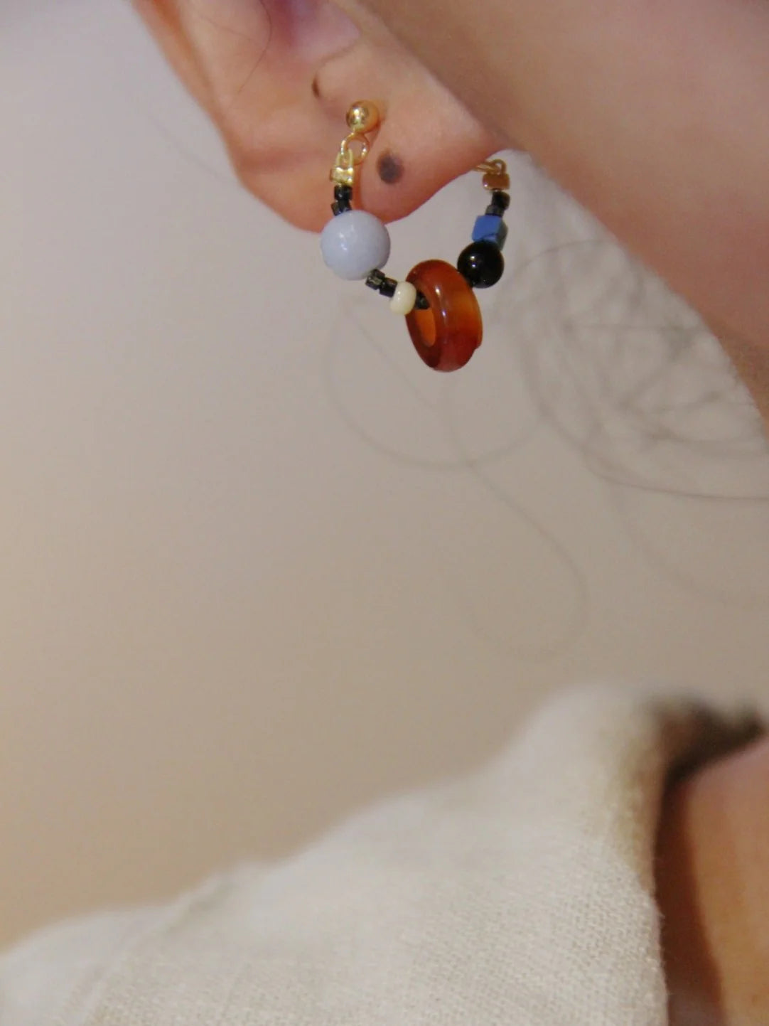 Natural Agate Zen Hoop Earrings