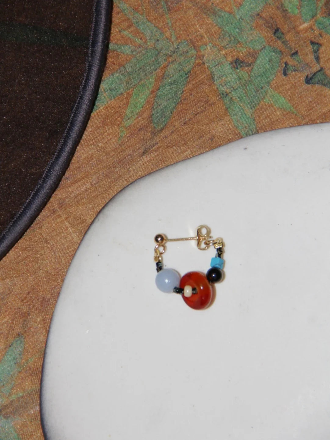 Natural Agate Zen Hoop Earrings