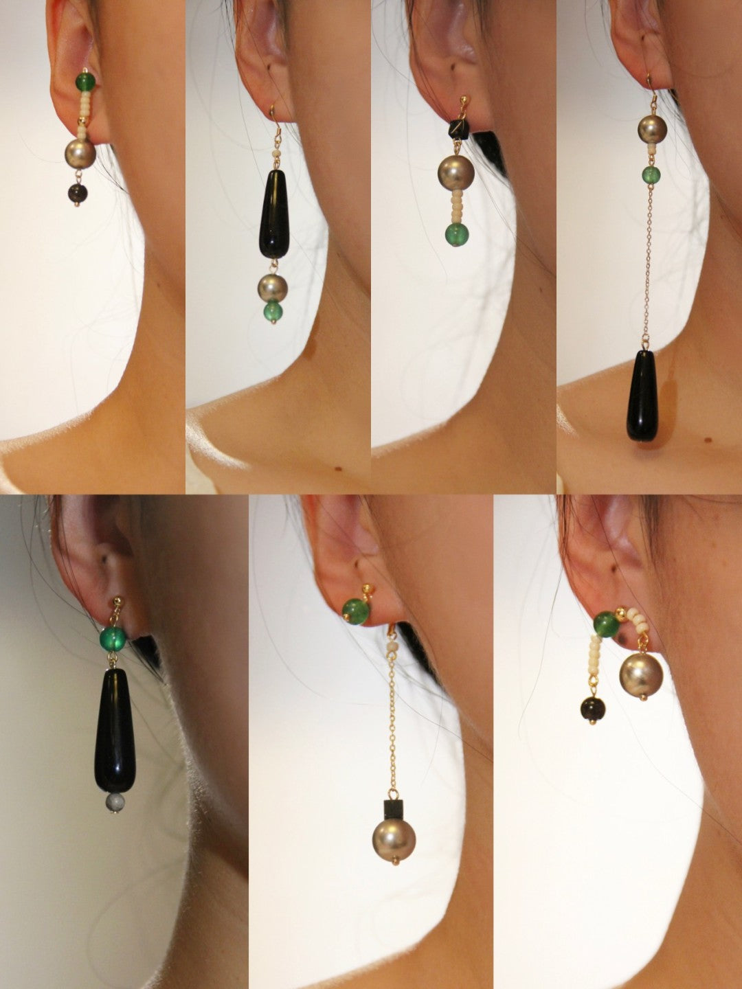 Agate Pearl Beaded Dangle Earrings