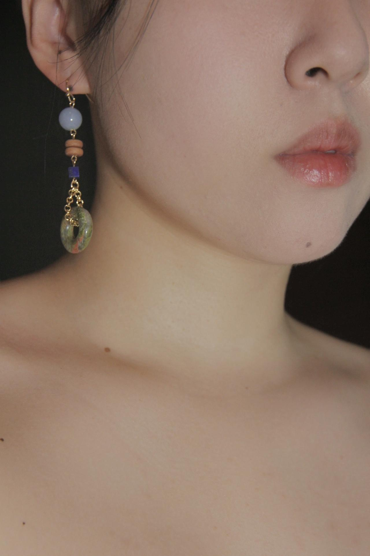 Natural Jade Peace Buckle Drop Earrings