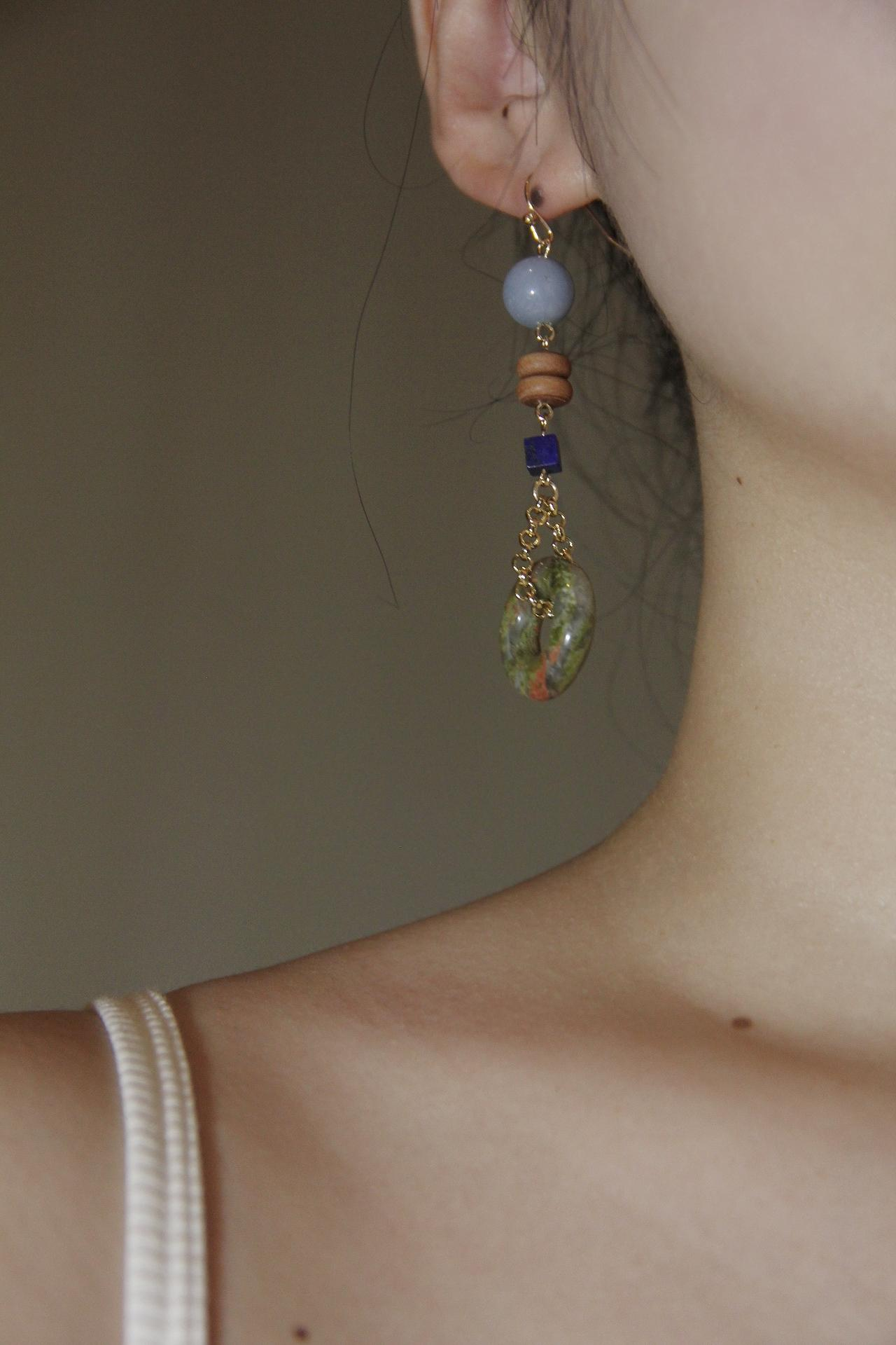Natural Jade Peace Buckle Drop Earrings