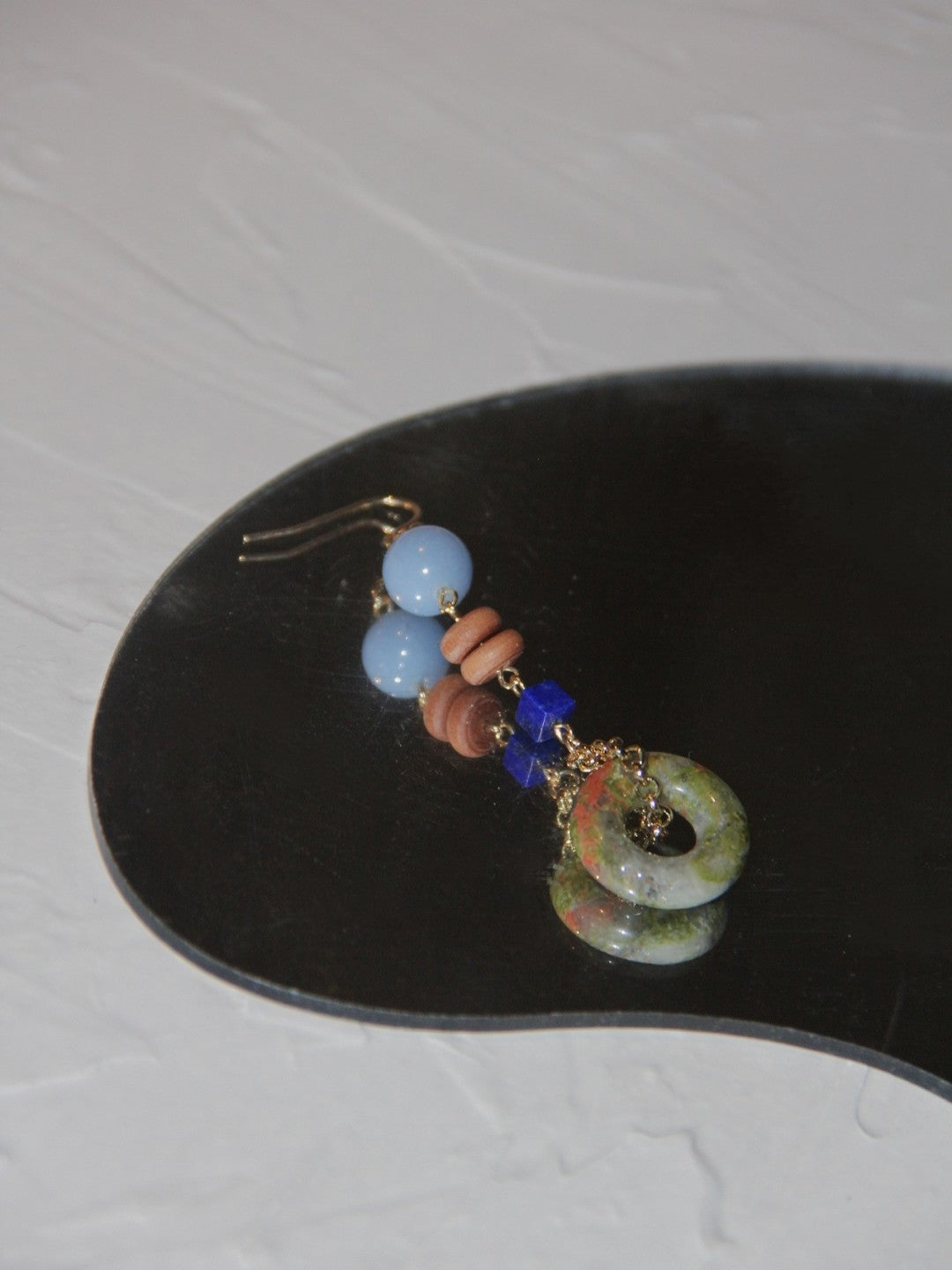 Natural Jade Peace Buckle Drop Earrings