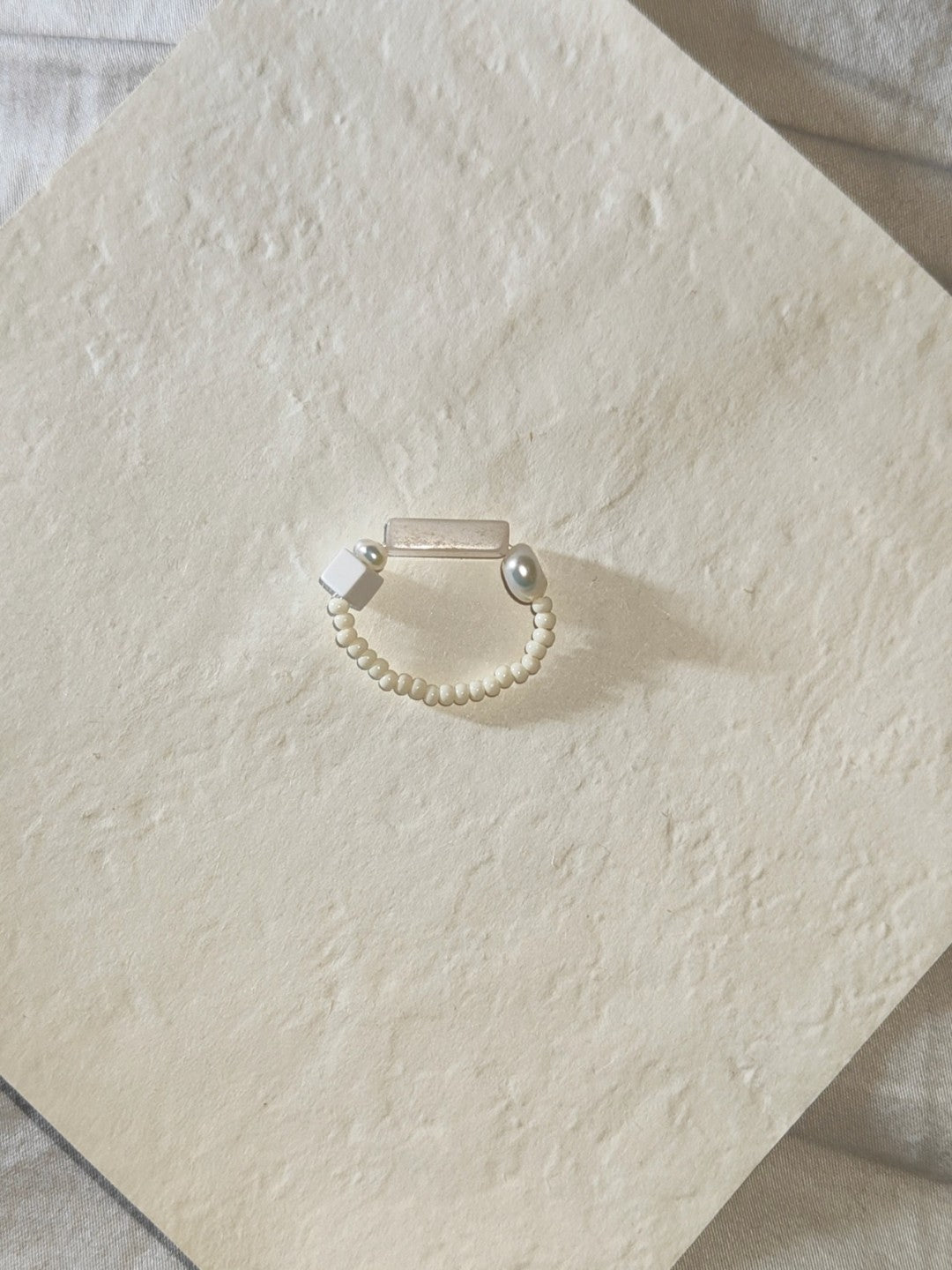 Colorful Natural Jade Beads Ring